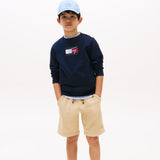 Tommy Hilfiger Script Flag Sweatshirt In Dark Night Navy