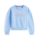 Tommy Hilfiger Script Sequin Sweatshirt In Cloudy Blue