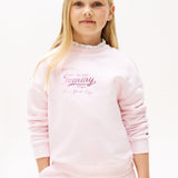 Tommy Hilfiger Script Sweatshirt In Light Pink