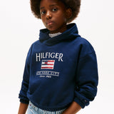 Tommy Hilfiger Sequin Flag Hoodie Dark Night Navy