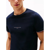 Tommy Hilfiger Slim Jersey Tipped T-Shirt In Navy Blue
