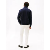 Tommy Hilfiger Smart Casual Mixed Texture Zip-Thru Jacket In Navy Blue