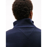 Tommy Hilfiger Smart Casual Mixed Texture Zip-Thru Jacket In Navy Blue