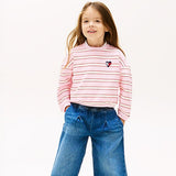Tommy Hilfiger Smiley Heart Flag Relaxed Sweatshirt In Pearly Pink Stripes