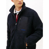 Tommy Hilfiger Teddy Fleece Zip-Thru Jacket In Navy Blue