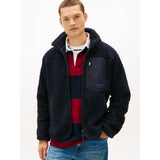 Tommy Hilfiger Teddy Fleece Zip-Thru Jacket In Navy Blue