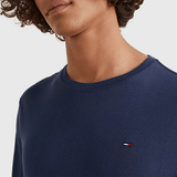 Tommy Jeans Long Sleeved Ribbed Organic Cotton T-Shirt Black Iris