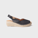 Toni Pons Bernia-P Leather Wedge Espadrilles In Black