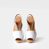 Toni Pons Etna Flat Leather Sandal With Elastics In White