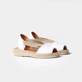 Toni Pons Etna Flat Leather Sandal With Elastics In White