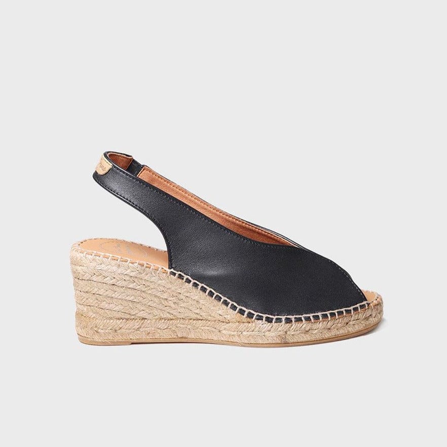 Toni Pons Laila Leather Espadrille Wedge Black - Main Image