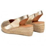 Toni Pons Leather Wedge Espadrilles In Platinum