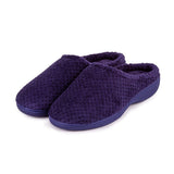 Totes Isotoner Ladies Popcorn Terry Mule Slippers Navy