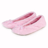Totes Isotoner Ladies Popcorn Ballet Slippers Pale Pink