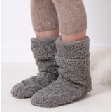 Totes Faux Fur Bootie Slipper Socks In Charcoal