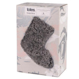 Totes Faux Fur Bootie Slipper Socks In Charcoal