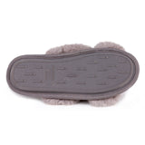 Totes Fluffy Cross Front Slippers