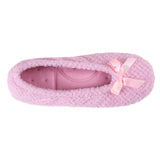 Totes Isotoner Ladies Popcorn Ballet Slippers Pale Pink