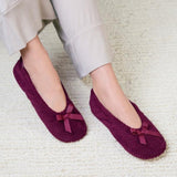 Totes Isotoner® Ladies Popcorn Terry Ballet Slipper In Burgundy
