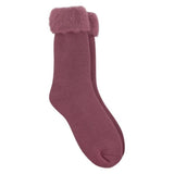 Totes Ladies Brushed Thermal Bed Socks In Berry