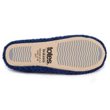 Totes Popcorn Terry Ballet Slippers In Navy