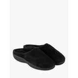 Totes Popcorn Terry Mule Slippers In Black