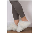 Totes Sparkle Faux Fur Mule Slippers In Cream
