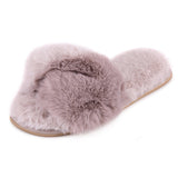 Totes Super Luxury Faux Fur Twist Sliders Purple