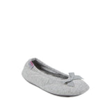 Totes Terry Ballet Slippers With Bow In Grey