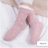 Totes Texture Slipper Socks Pink Mix