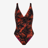 Triumph Summer Palm Swimsuit With Padded Cups In Brown Combo
