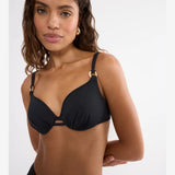 Triumph Summer Twist Wired Bikini Top With Padded Cups In Black