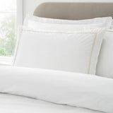 Bianca Fine Linens Contrast Trim King Size Duvet Set In Natural