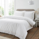 Bianca Fine Linens Contrast Trim S-King Size Duvet Set In Natural