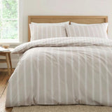 Bianca Ashford Stripe Cotton S-king Duvet Cover Set In Natural