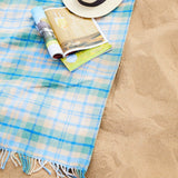 Tweedmill Polo Cottage Check Blue Picnic Blanket Wool