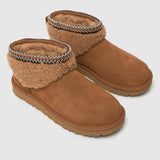 UGG Classic Ultra Mini Maxi Curly Boot In Chestnut