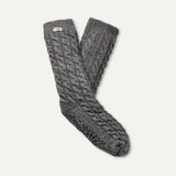 UGG Elowyn Cable Knit Fleece Lined Sock In Charcoal Heather Confetti