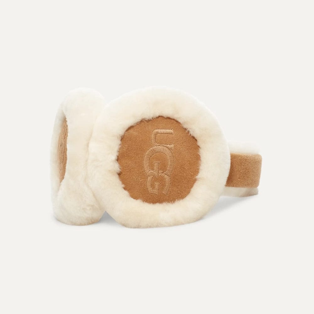 UGG Women's Sheepskin Embroidery Earmuff in Chestnut