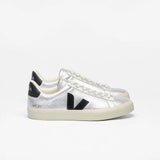VEJA Campo Leather In Silver Black