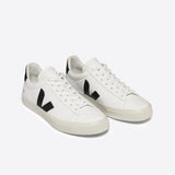 VEJA Campo Leather Trainer In White/Black