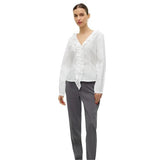 Vero Moda AWARE Vmmaci Long sleeves V-neck Ruffle Top Vma in White