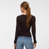 Vero Moda VMAVA T-Shirt In Chocolate Torte