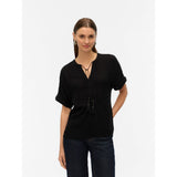 Vero Moda VMBENTE SS WIDE TOP WVN GA In Black