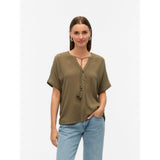 Vero Moda VMBENTE SS WIDE TOP WVN GA In Green