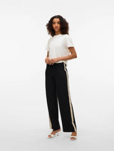 Vero Moda Vmberlin Mid Waist Trousers In Black(32" Length)