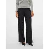 Vero Moda VMBERLIN Mid Waist Trousers In Obsidian