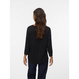 Vero Moda VMBRIANNA 3/4 V-neck Blouse Boo In Black