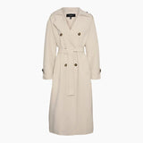Vero Moda VMCHLOE Trenchcoat In Grey / Oatmeal