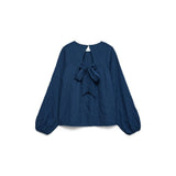 Vero Moda VMCIRA Bow Top In Dark Denim